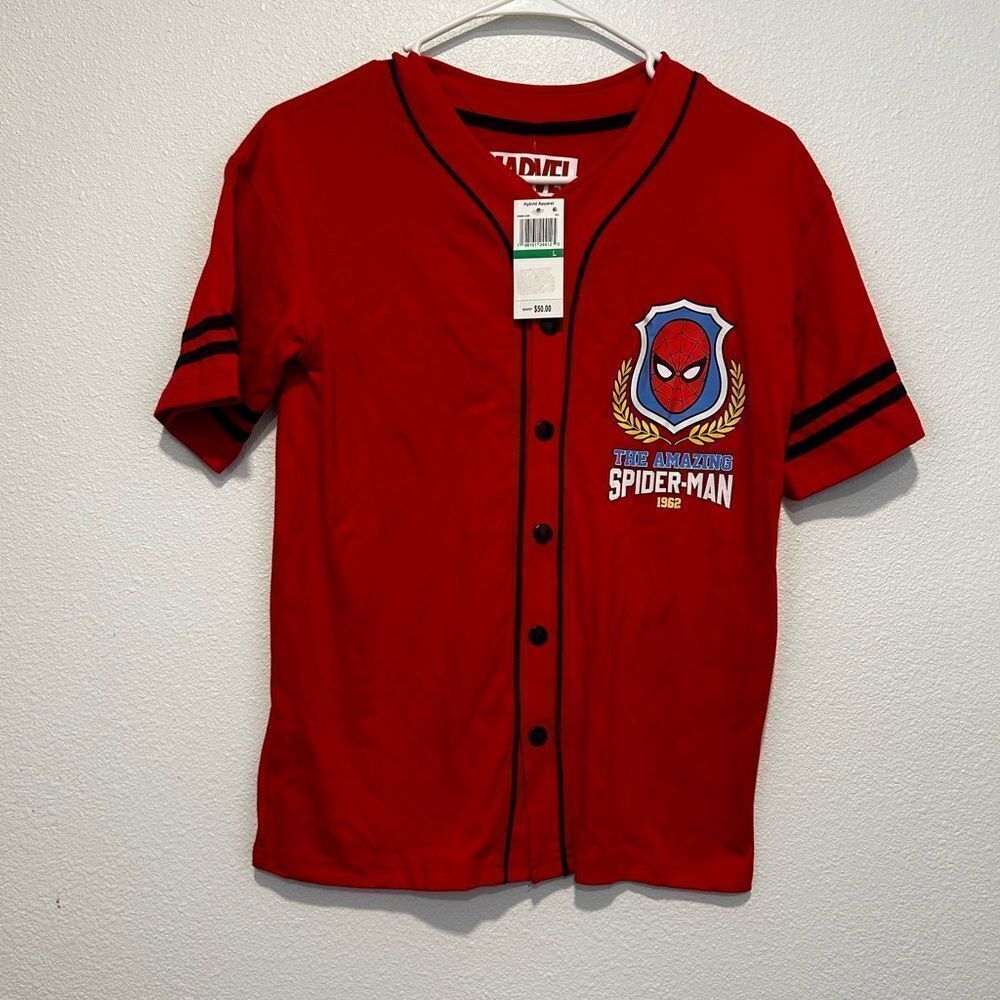 Marvel Red Spider-Man Button Down Shirt NWT